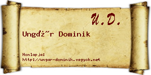 Ungár Dominik névjegykártya
